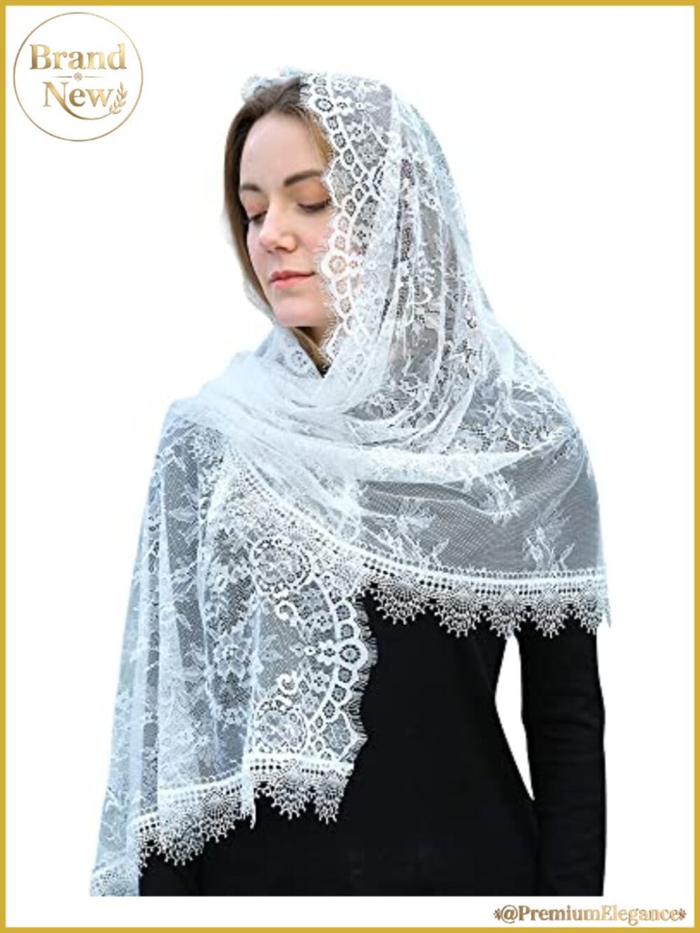 Rectangular Church Veil Chapel Mantilla Lace Head Covering